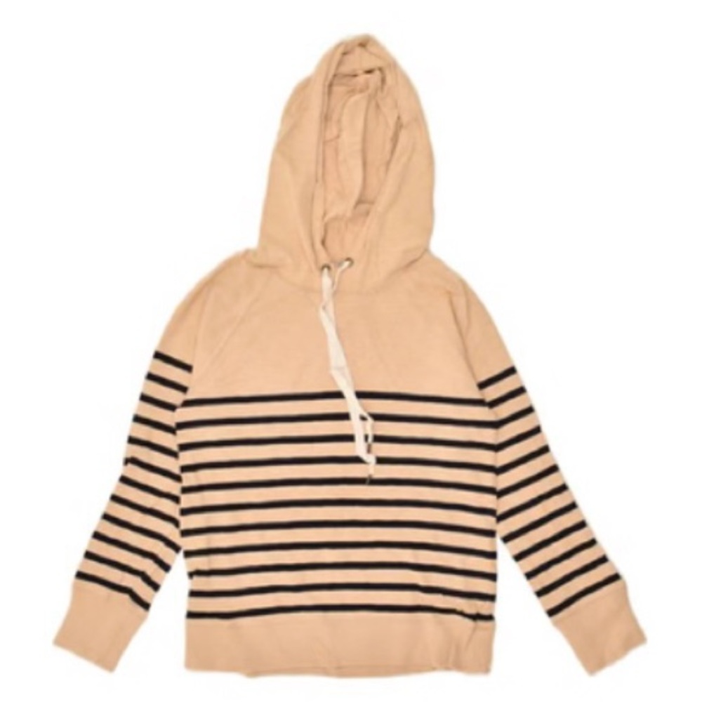 J. CREW Beachy Pier Striped Hoodie Raglan Long Sleeve Hooded Pullover Sweatshirt